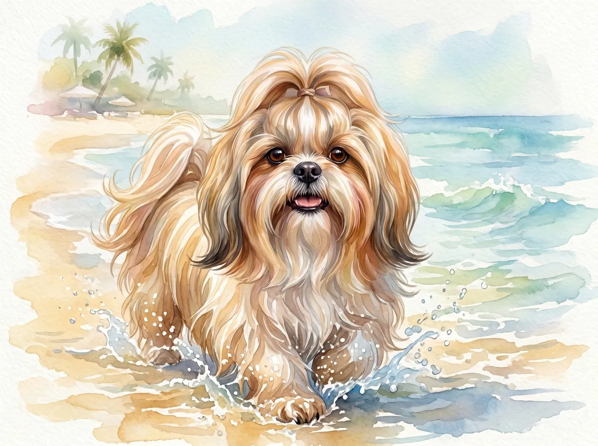 Shih Tzu watercolor calendar month 6